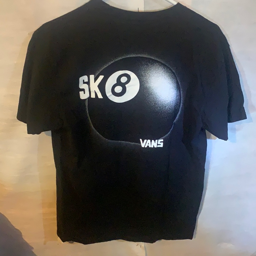 Vans Sk8 shirt! Black on front, design on back.